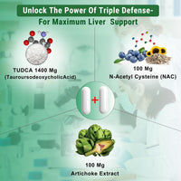 NUTRINATION Tudca Supplement 1600mg | 99.2% Pure 1400mg TUDCA, 100mg Artichoke Extract & 100mg NAC | 60 High Potency Capsules | Tauroursodeoxycholic Acid - Bile Salt for Liver Support & Digestion | Lab Tested