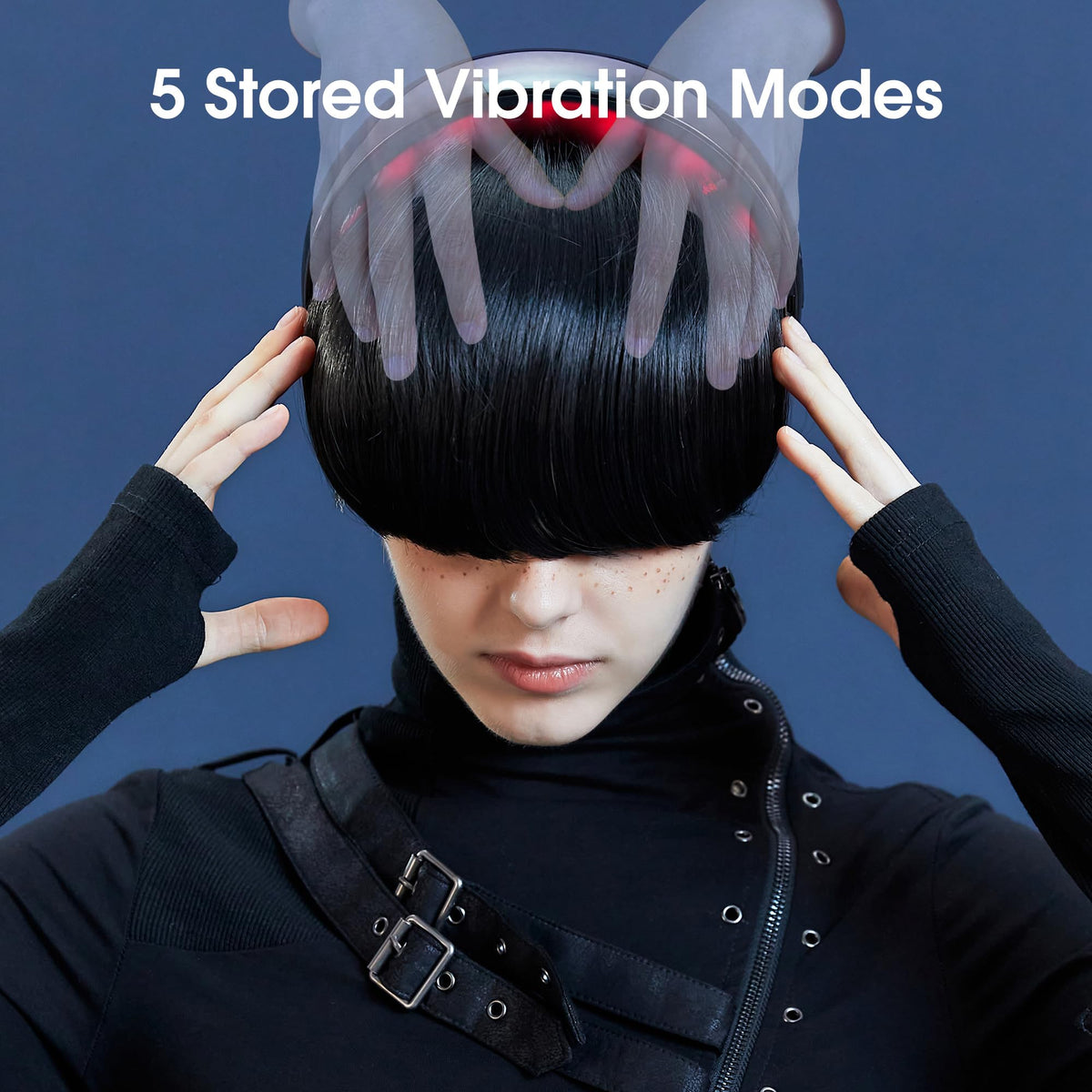 Master Massage Equipment Upgraded H2 Electric Scalp Massager Head Massager for Hair Growth & Regrowth with Heating 10 Vibrating Contacts Laser Therapy for Hair Growth Hair Stimulation-Hairband, Black