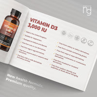 Newgate Labs Vitamin D3 3,000IU 90 High Strength Vegetarian Tablets - Nutritional Supplement - Fight Deficiency - Made in The UK - Halal - GMP Certified