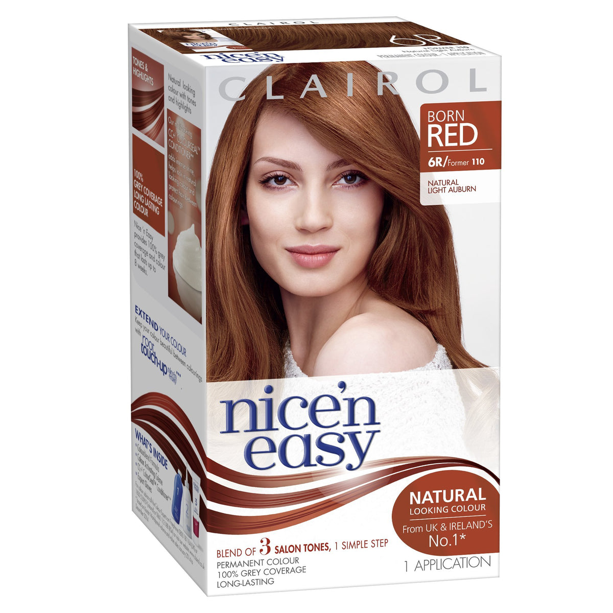 Clairol Nice'n Easy Permanent Hair Dye 110/6R Natural Light Auburn