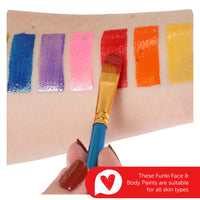 Funki Face & Body Paint Red, White & Blue Oil-Based Facepaint - Pot of Red, White and Blue Face & Body Paint - Perfect for Celebrations - Pack of 1 VE DAY COMMONWEALTH