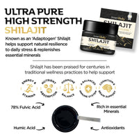 Inner Vitality Himalayan Shilajit Resin Gold Standard 78% Fulvic - 30g Natural Energy, Immunity & Mineral Supplement for Daily Wellness Support- Pure Authentic & Third-Party Tested