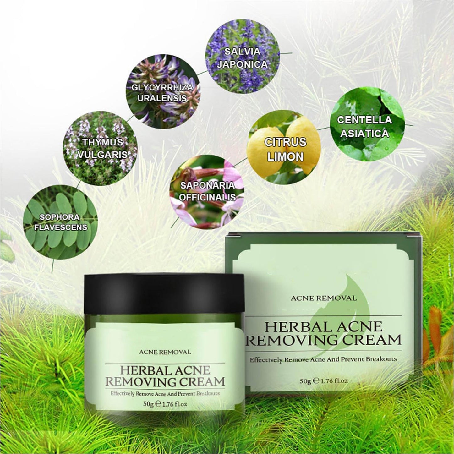 QEUTKEZS Herbal Acne Removing Cream,Professionally Remove Acne Marks,Gently Moisturize,Refreshing & Not Greasy,Improving Sensitive Skin Prone to Acne,Acne Scar Cream & Pimple Remover For All Skin Types