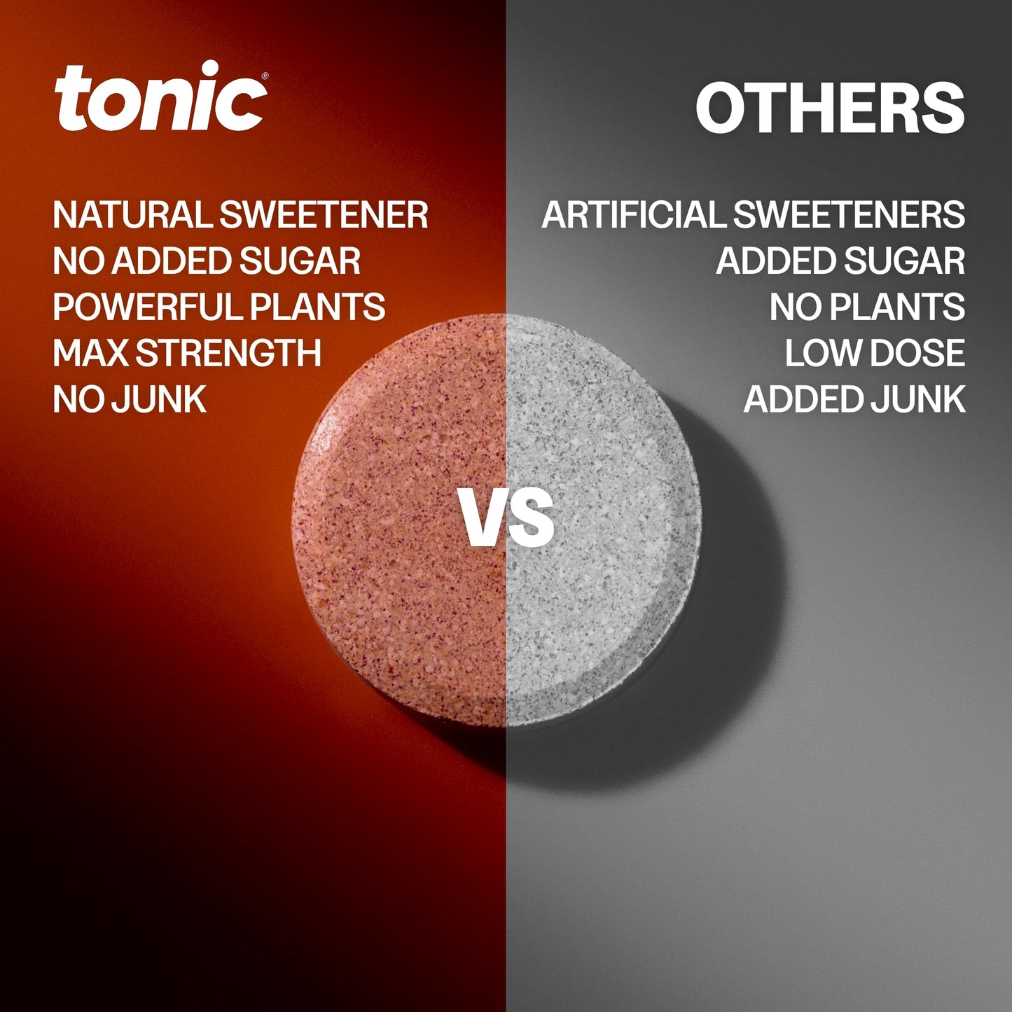 Tonic Health Rest and Recovery Effervescent Tablets - 300mg Elemental Magnesium, Ashwagandha, Lemon Balm - No Sugar, Magnesium Glycinate - Relax and Recharge, Strawberry 60 Count