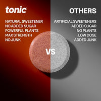 Tonic Health Rest and Recovery Effervescent Tablets - 300mg Elemental Magnesium, Ashwagandha, Lemon Balm - No Sugar, Magnesium Glycinate - Relax and Recharge, Strawberry 60 Count