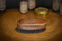 THE VINTAGE GROOMING CO. Beard Brush For Men | Military Style Oval Wooden Death Grip Brush For Grooming Mustaches Beards & Hair