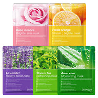 Sheet Face Mask 5 PCS,Pure Natural Plant Extracts,Hydrating, Moisturizing,Deep Cleansing Pores,Nourishing, Anti-aging,Sheet Masks Multipack for All Skin Types Face Masks Skincare (SET2 5 PCS)