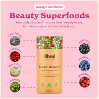 Rheal Berry Beauty 150g | 30 Servings | Nutritious Superfood Blend with Açai Berry & Acerola | Contains Your Daily Serving of Vitamin C | 100% Organic & Gluten Free | Plant Based | Certified B Corp