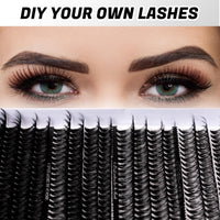 Magnetic SL Volume Individual-Eyelashes 320PCS DIY Lash Extension Kit 12-20mm MIX Fluffy False Eyelashes with Bond and Seal, Applicator, Look Like Eyelashes Extension at Home(30D+40D+80D+100D)
