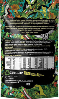 33Fuel Daily Greens Powder - UPF-Free Premium Superfood & Fibre Blend for Gut Health with only Natural Ingredients, Daily Greens Super Blend, Vegan, Handmade in The UK – Original