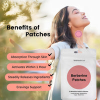 Curlady Bobbihealth Lab Weightless Berberine Patches, Healthy Shape Support, Botanical Plant-Based Formula with Berberine, Chromium, Vitamin B Complex, L-Glutamine, 30/60 Vegan Patches