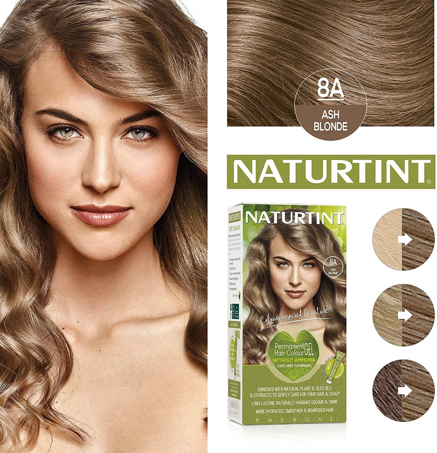 (2 Pack) - Naturtint - Hair Dye - 8A Ash Blonde | 135ml | 2 PACK BUNDLE