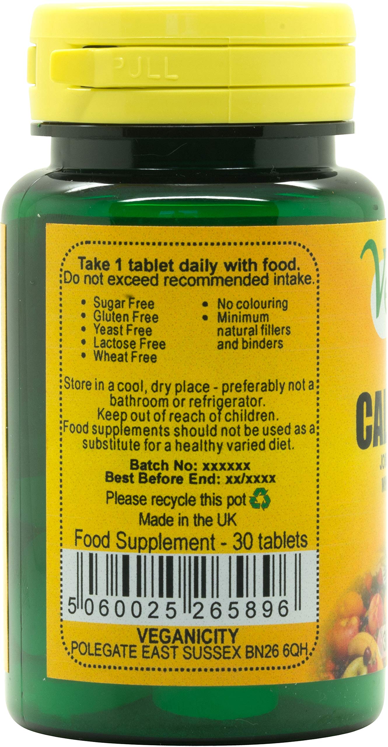 Veganicity Calcium Extra : Joint & Bone Health Supplement : 30 Tablets, in a Planet-Friendly 99% Recycled Pot