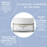 Balance Me Tripeptide Plumping Cloud Cream 50ml, Face Moisturiser for Day and Night Use with Ceramides and Hyaluronic Acid, Collagen For Anti Aging and Anti Wrinkle