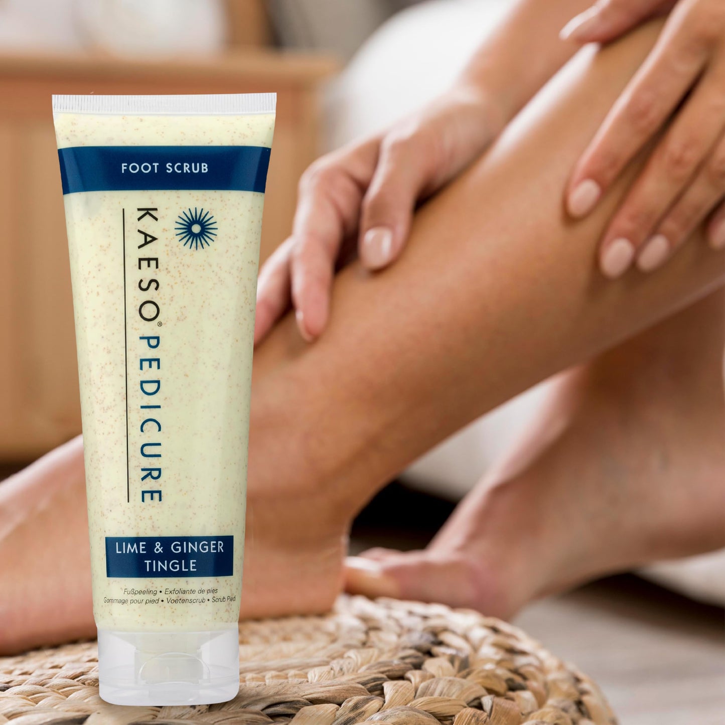 Kaeso Lime & Ginger Tingle Foot Scrub 250ml – Exfoliating Foot Scrub for Smooth & Soft Feet – Refreshing & Revitalising Foot Care – Professional Skincare
