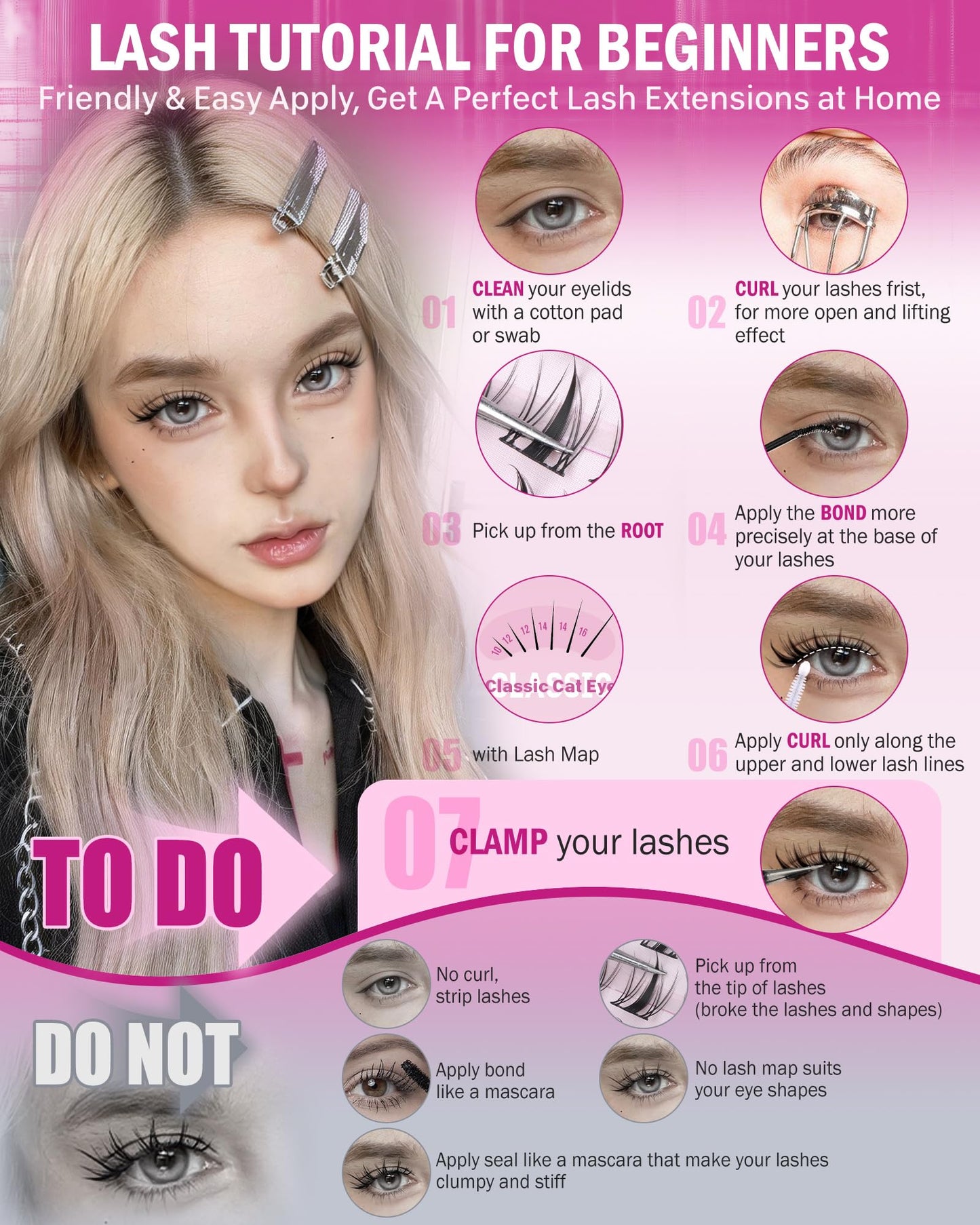 JIMIRE Fairy Lash Clusters Natural Look Manga Cluster Lashes Wispy D Curl Individual Eyelashes 110 Pcs 8-16MM Wispy Lashes Individual Cluster Wet-Look Lashes Extension with Invisible Lash Band