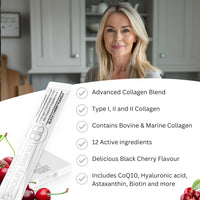 Re-Coll 5000mg Collagen Stick Packs 8.5g - High Strength Supplement with Hyaluronic Acid - for Hair Skin & Nails - Contains Bovine & Marine Collagen for Women & Men (14 Pack)
