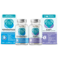 Health and Her Health & Her Perimenopause Supplements for Women - Day & Night Bundle - Wellbeing for The Early Stage of Menopause - 1 Month Supply Vegan & Gluten Free