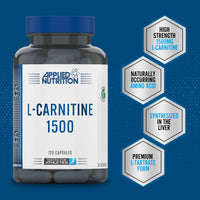 Applied Nutrition L-Carnitine 1500mg - Carnitine Supplement Premium L-Tartrate Form, High Strength, Energy Boost & Weight Management (120 Capsules - 60 Servings)