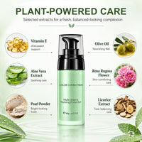 Lumiter Green Colour Corrector for Redness, Anti-Redness Face Primer, Natural Make up Primer for Sensitive Skin, Green Concealer, Lightweight Hydrating Formula, 40g