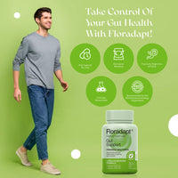 Floradapt Gut Support Probiotics for Bloating Relief, Improved Digestion & IBS Relief | Vegan & Certified Gut Health Supplement | Recommended by The WGO | (30 Day Supply)