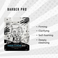 BARBER PRO Foaming Cleansing Mens Face Mask with Activated Charcoal | Deeply Cleansing, Firming, & Clarifying | Packed Full of Natural Ingredients | Face Masks Beauty | Face Care |