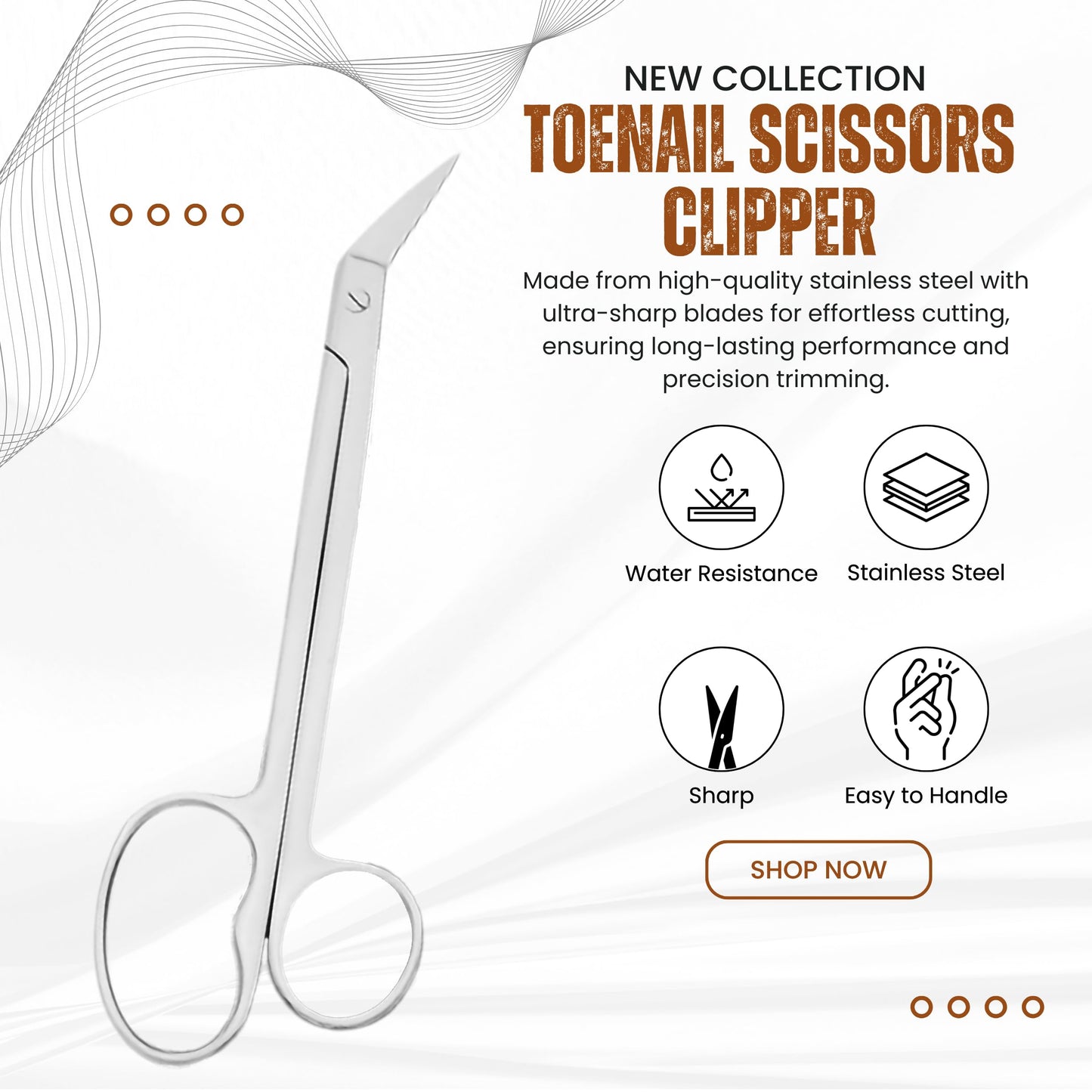 Asm Instruments ASM Toe Nail Scissors Clippers + Nail File with Pouch - Extra Long Handle Stainless Steel Toenail Scissor for Fingernail & Thick Ingrown Toenails Chiropody Podiatry Nail Clippers for Women & Men