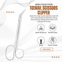Asm Instruments ASM Toe Nail Scissors Clippers + Nail File with Pouch - Extra Long Handle Stainless Steel Toenail Scissor for Fingernail & Thick Ingrown Toenails Chiropody Podiatry Nail Clippers for Women & Men
