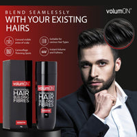Volumon Professional Hair Building Fibres- Hair Loss Concealer- KERATIN- BLACK 28g- Get Upto 30 Uses