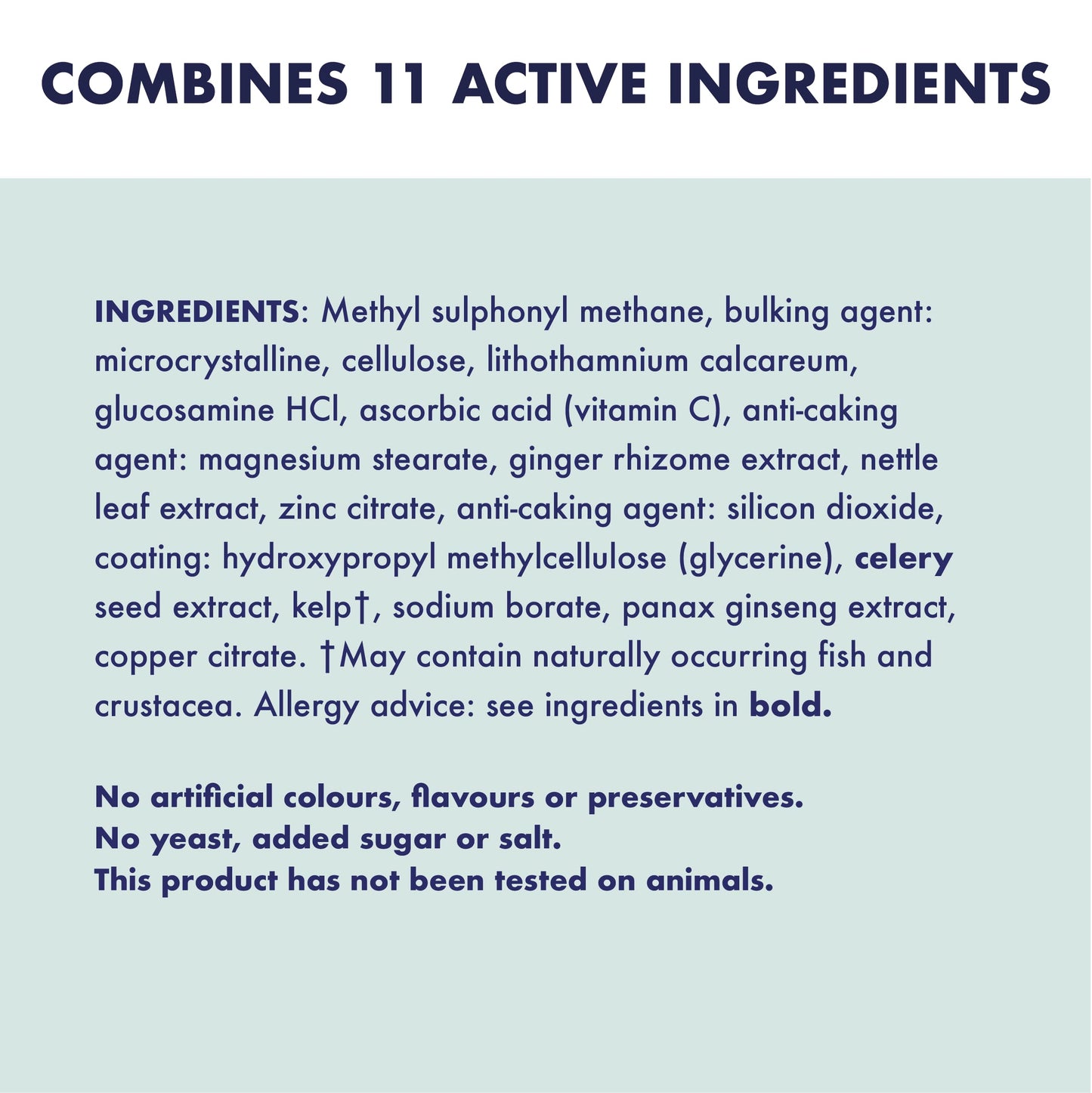 HIGHER NATURE Higher Nature - MSM Glucosamine Joint Complex - Vitamin C, Copper, Zinc & Botanical Complex Tablets for Women & Men - Vegetarian & Vegan - 90 Tablets
