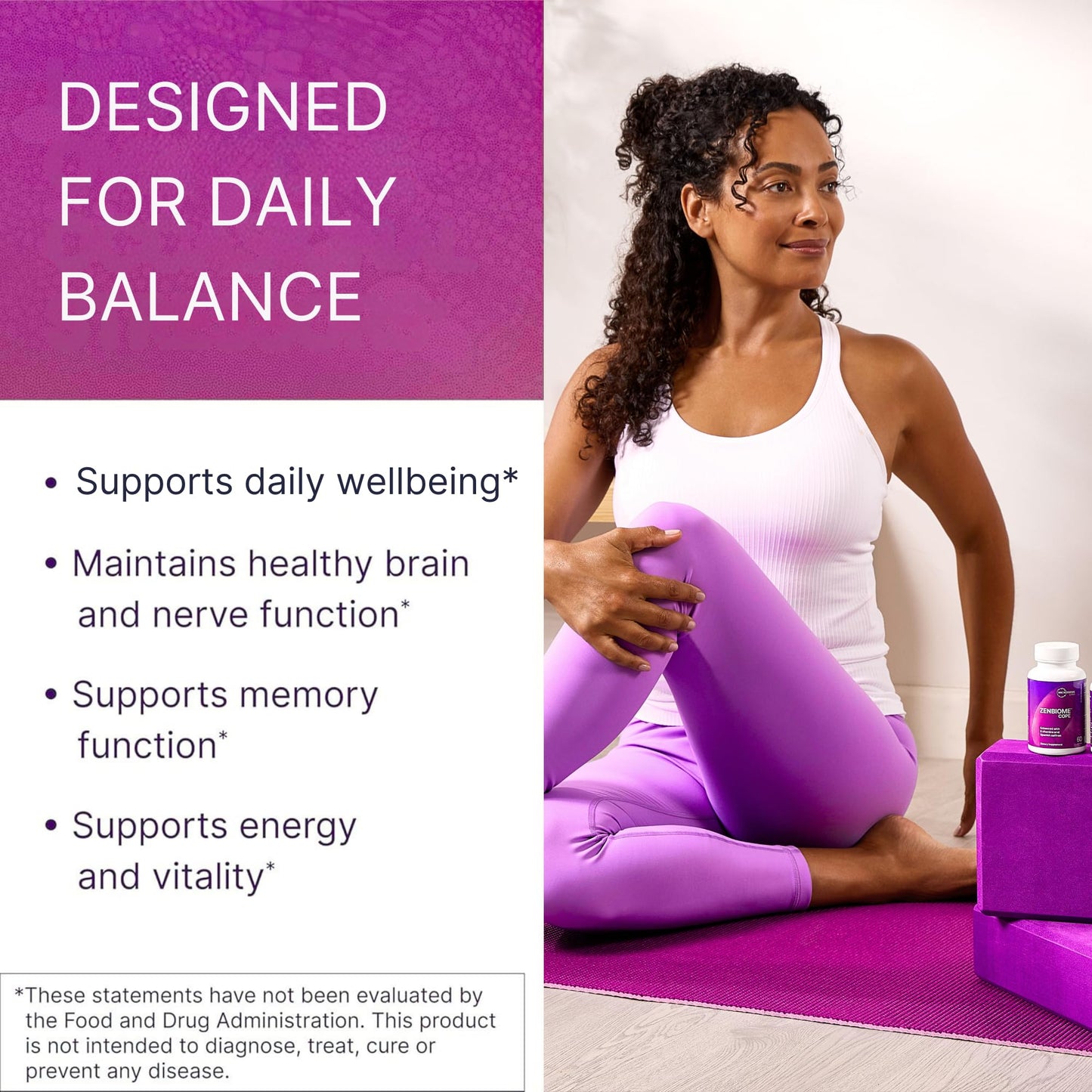 Microbiome Labs ZenBiome Dual – Clinically Studied Bifidobacterium longum 1714™ & 35624® Probiotic Supplement – Supports Gut-Brain Axis, Digestive Comfort & Wellbeing - Shelf-Stable, 60 Capsules