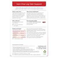 Healthspan Vein Vine Leg Vein Support 360mg (180 Tablets) | for Tired & Heavy Legs | Maintains Healthy Leg-Vein Functions | Red Vine Leaf Extract | Added Vitamins B1 & C | Vegan