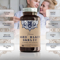 Focus FS Aged Garlic Extract | 180 Odourless Garlic Capsules - 10,000mg Extract per Serving | Aged Black Garlic Supplement | Garlic High Strength | Non-GMO, Gluten & Allergen Free | Made in The UK
