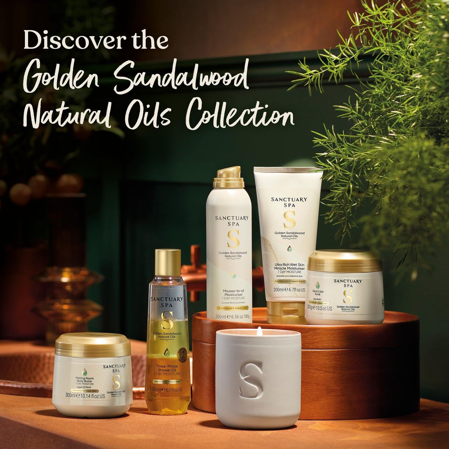 SANCTUARY Sanctuary Spa Golden Sandalwood Melting Pearl Body Butter with Shea Butter & Argan Oil, No Mineral Oil, Cruelty Free & Vegan Body Moisturiser, 300g