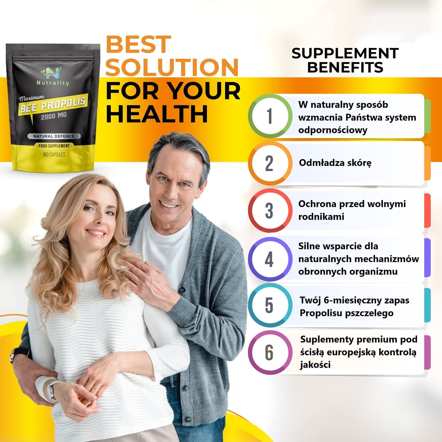 Nutrality Bee Propolis 2000mg | Maximum Strength, High in Antioxidants for Immune System Support, Natural Antibiotic | Vegetarian & Allergen Free | 180 Capsules