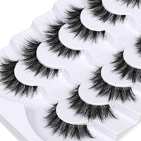 Himirell False Eyelashes 6D Lightweight Natural Comfortable 7-14 mm Demi Wispy Cat Eye Lashes Clear Band Daily Eyelashes Strips Fluffy Soft Fake Eyelashes Packs