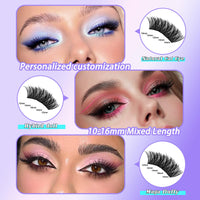 PURELEOR Cluster Lashes Kit Including Bond and Seal Remover DIY Individual Eyelashes Extensions