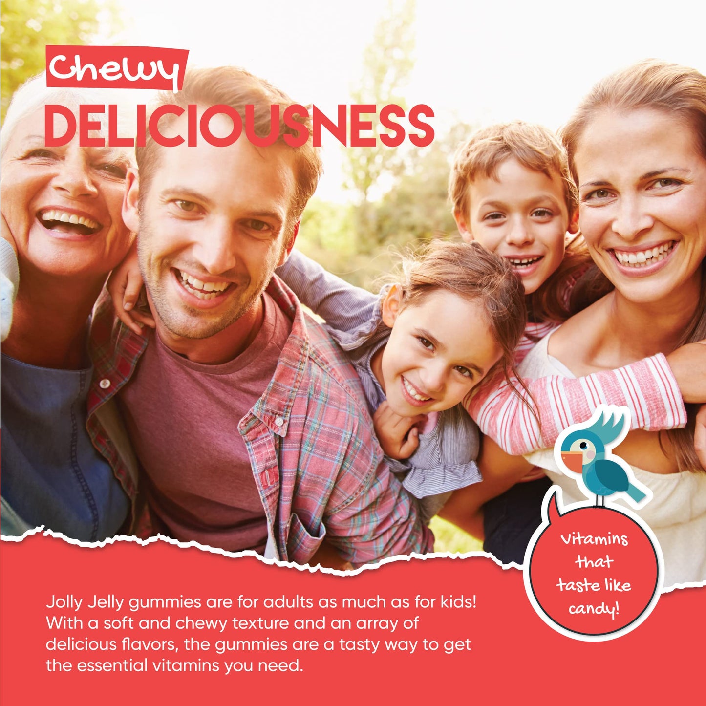 JOLLY JELLY Vitamin B12 Tapioca Gummies - 3,000mcg - High Strength Methylcobalamin Gummies - Non-GMO, Gluten Free, Raspberry Flavour - 60 Vegan Gummies. 1 Pack