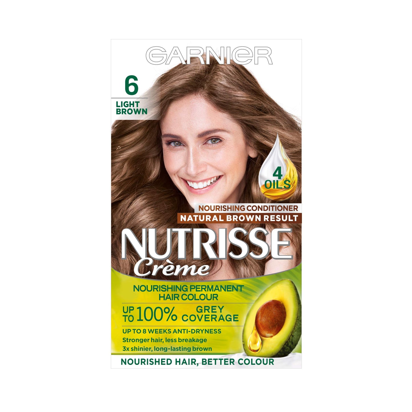 Garnier Nutrisse 6 Light Brown Permanent Hair Dye, 1.398 kg