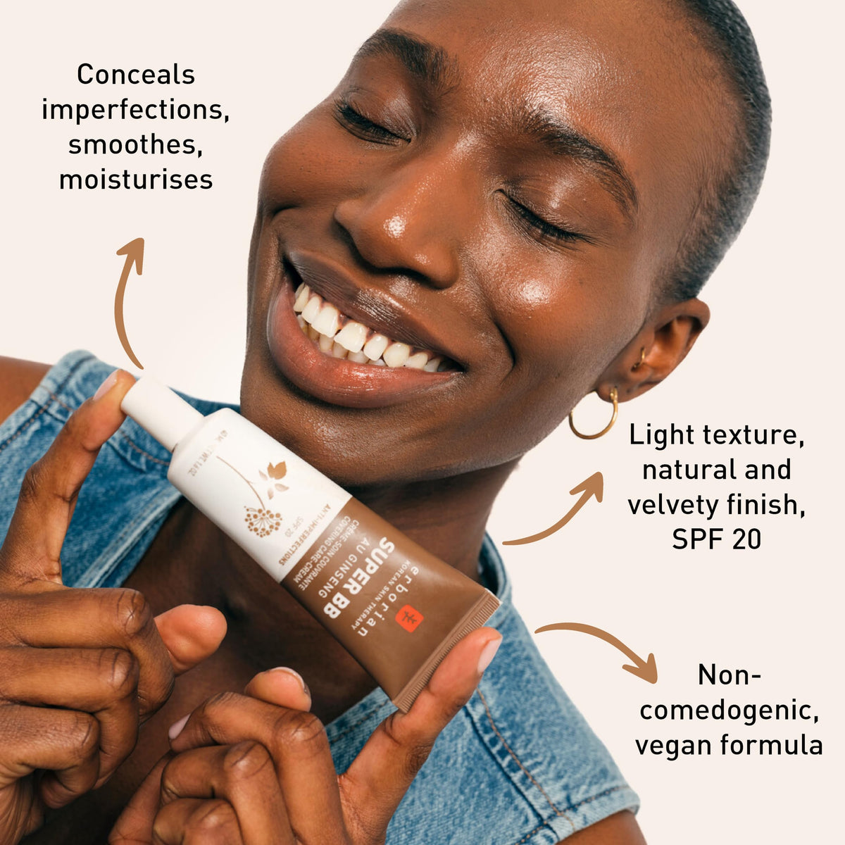 Erborian - Super BB Cream with Ginseng - Full coverage BB cream for acne prone skin - Erborian Korean Skincare - Clair 15 ml