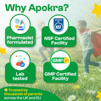 Apokra APOKRA Kids Omega 3 Vegan DHA Drops | Liquid Algae Oil Omega-3 for Children | Plant-Based Fish Oil Supplements Alternative | No Fishy Taste, Sugar & Preservative Free | Natural Orange Flavour | 50ml