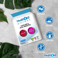 Choline & Inositol 500mg 60 Capsules, 250mg Myo Inositol Vegan Supplement for Brain Health, Mood, Memory, Liver Function & Metabolism - Made in UK by Health4All