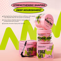 immetee Edge Control Gel with Brush, Hair Styling Gel Flyaway Hair Tamer for Afro Hair.（100g,3.52 oz） (Purple-Grapes)