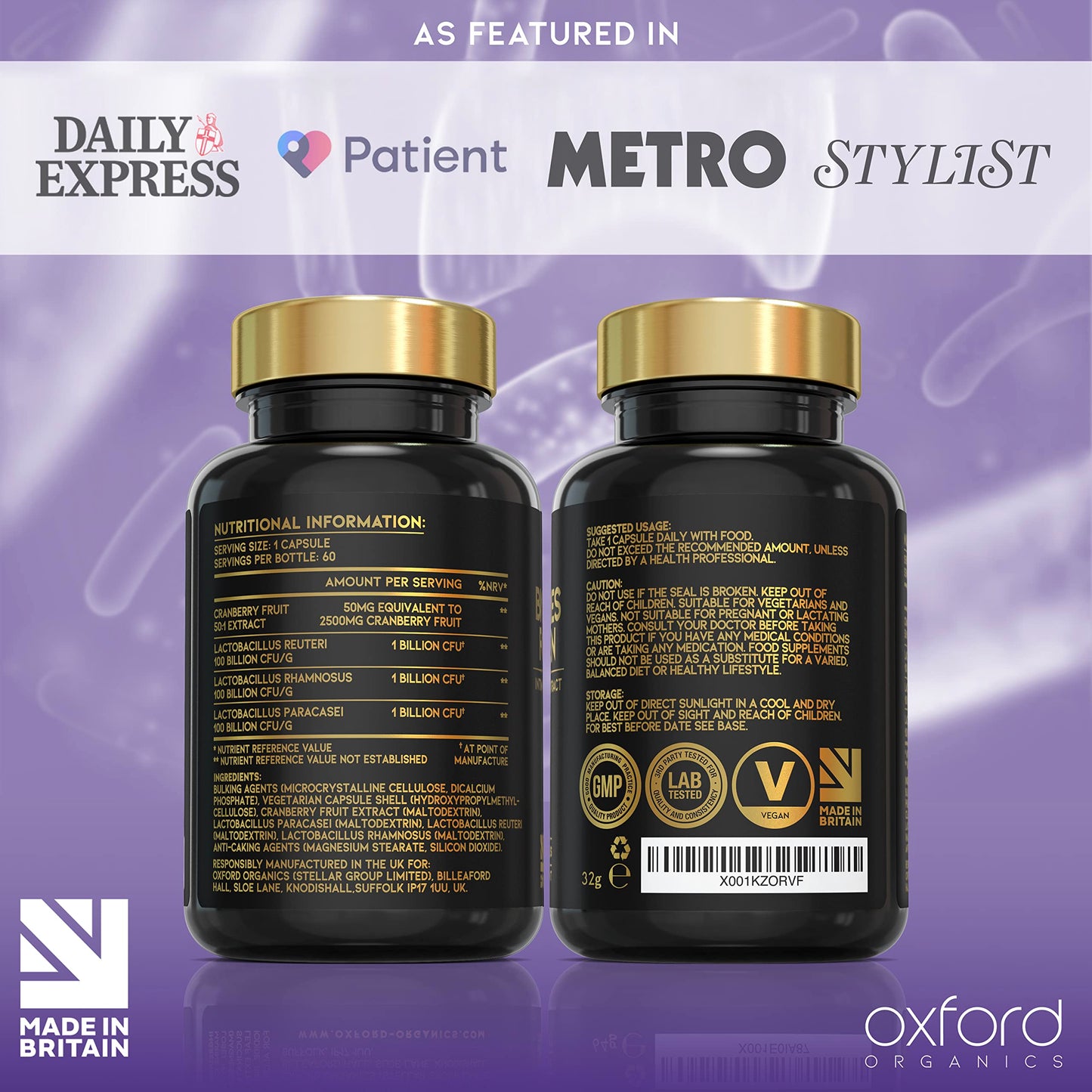 Advanced Probiotics for Women | Scientifically Formulated Vaginal Probiotics, Intimate Flora & UTI | 60 Specialised Capsules with 3 Billion Bacterial Cultures - 100 Billion CFU/g Source | Made in UK