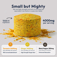 Right Choice Supplements Turmeric, Ginger & Black Pepper 4000 mg Tablets (per Serving), High Strength Curcumin Supplements, Vegan and Gluten Free, UK Made, 120 Count