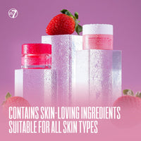 W7 Sweet Dreams Lip Scrub & Overnight Lip Mask Duo - 2 Piece Gift Set - Strawberry Flavour - Exfoliate, Condition, Soothe & Hydrate