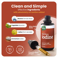 Nature Provides Natural Dual-Form Iodine : 100% Free and Unbound Iodine/Iodide Supplement. 675mcg (30ml) for Energy, Mood & Metabolism. Made in The UK.