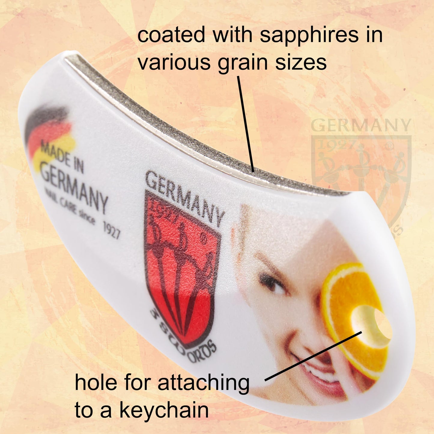 3 Swords Germany Brand Quality Round Sapphire Pocket Nail File, Carry-on Luggage - Made in Germany