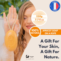 Eco Bath London Apricot Soap on a Rope, Luxury Eco-Friendly Natural Soap, 220g