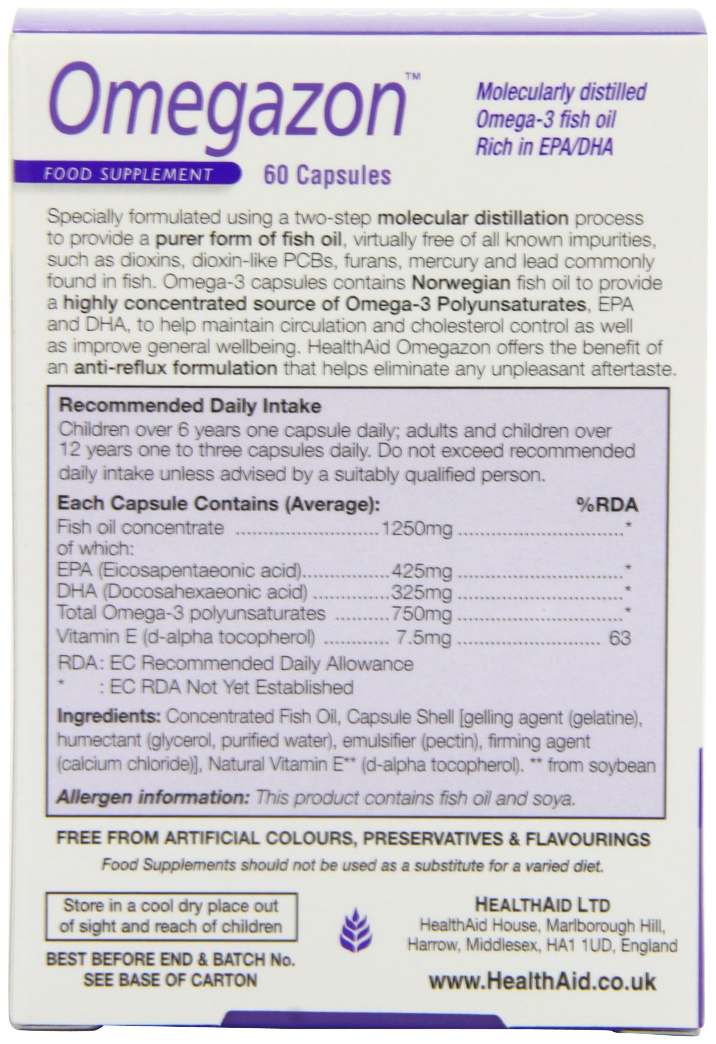HealthAid Omegazon Omega 3 Fish Oil 60 Capsules
